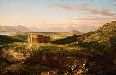 The Temple of Segesta with the Artist Sketching (mk13)